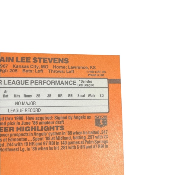 1989 lee stevens california angels donruss baseball card # 449 - Picture 5 of 5